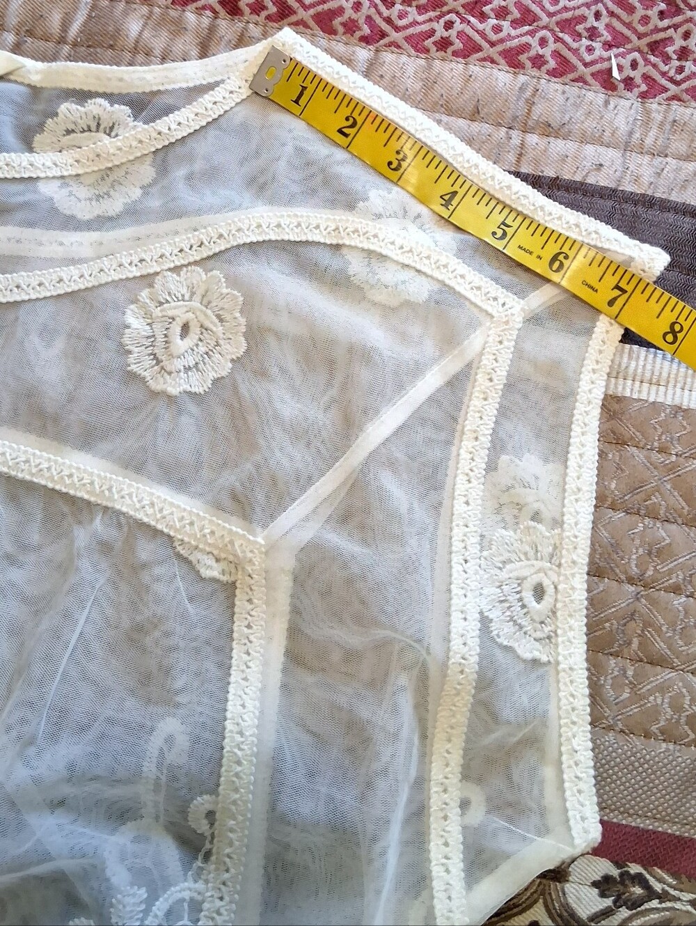 Sundance White Sheer Embroidered Lace Blouse - Picture 9 of 12